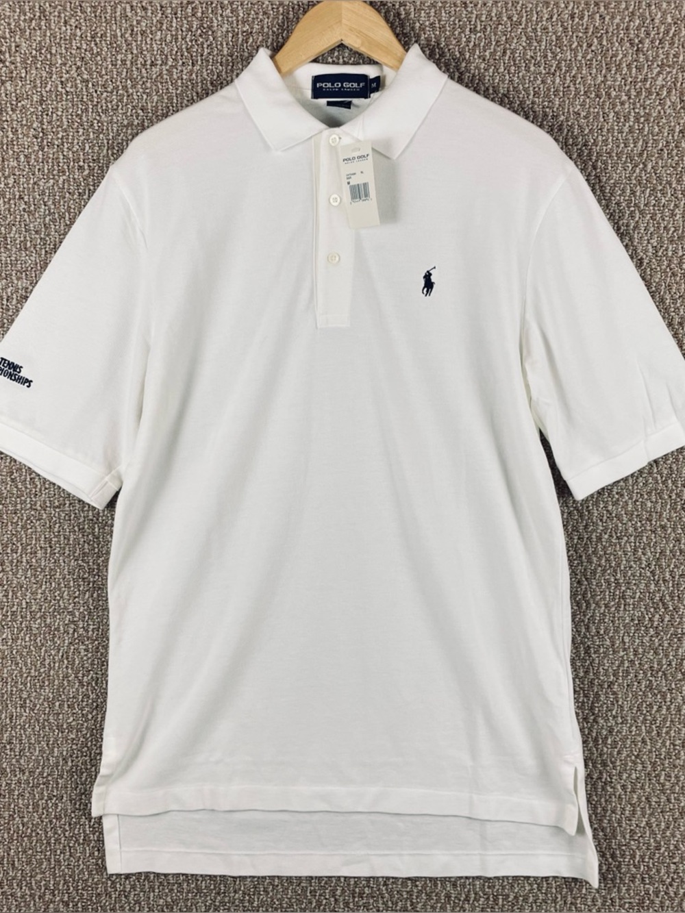 Vintage Polo Ralph Lauren Shirt Men’s M Tennis White Pique Knit 90s NWT C52